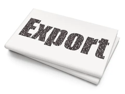 Finance concept: Export on Blank Newspaper background Stock Illustration