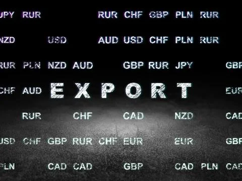 Finance concept: Export in grunge dark room Stock Illustration