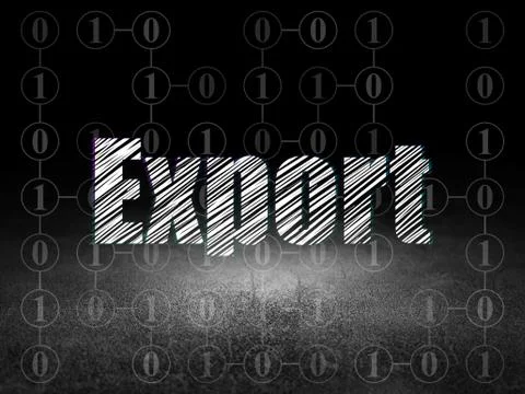 Finance concept: Export in grunge dark room Stock Illustration