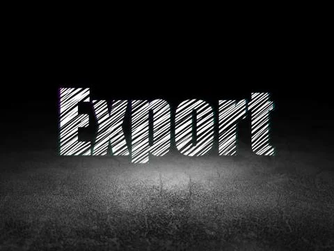 Finance concept: Export in grunge dark room Stock Illustration