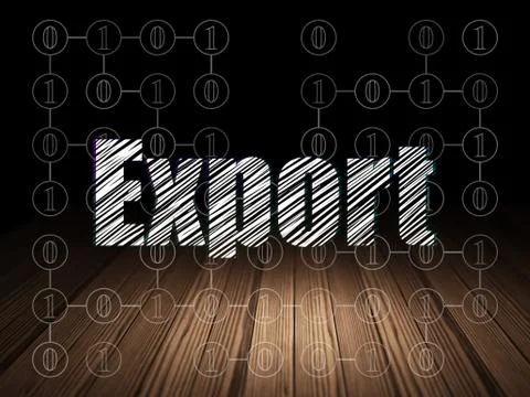Finance concept: Export in grunge dark room Stock Illustration