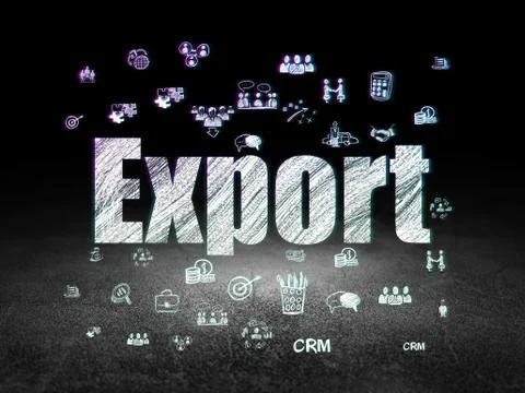 Finance concept: Export in grunge dark room Stock Illustration