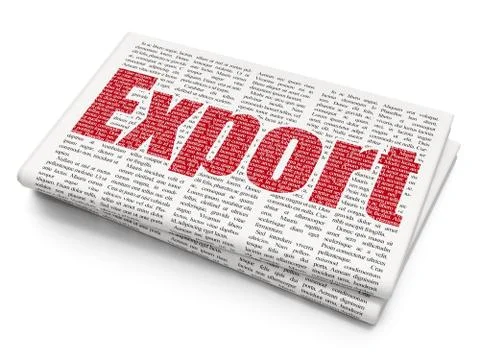 Finance concept: Export on Newspaper background Stock Illustration