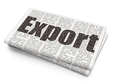 Finance concept: Export on Newspaper background Stock Illustration
