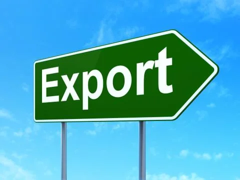 Finance concept: Export on road sign background Stock Illustration