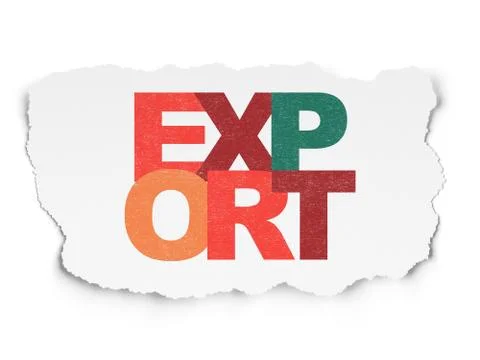 Finance concept: Export on Torn Paper background Stock Illustration