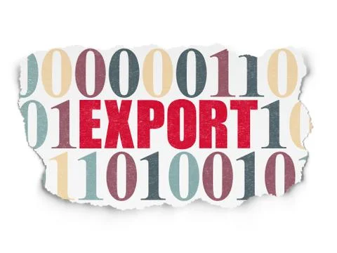 Finance concept: Export on Torn Paper background Stock Illustration