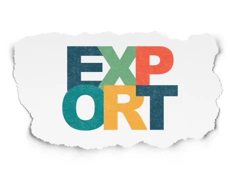 Finance concept: Export on Torn Paper background Stock Illustration