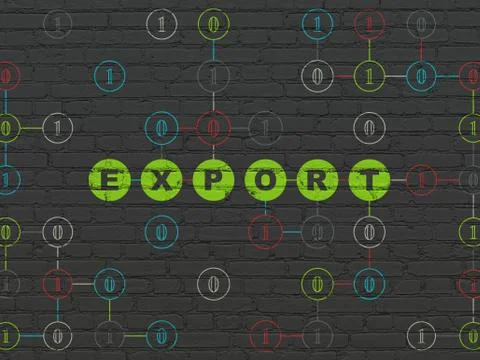 Finance concept: Export on wall background Stock Illustration