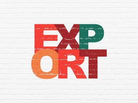 Finance concept: Export on wall background Stock Illustration
