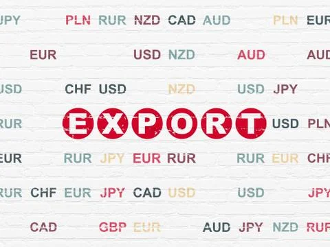 Finance concept: Export on wall background Stock Illustration