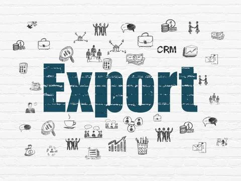 Finance concept: Export on wall background Stock Illustration