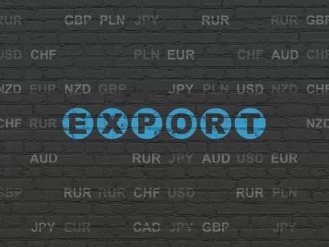 Finance concept: Export on wall background Stock Illustration