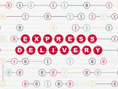 Finance concept: Express Delivery on wall background Stock Illustration