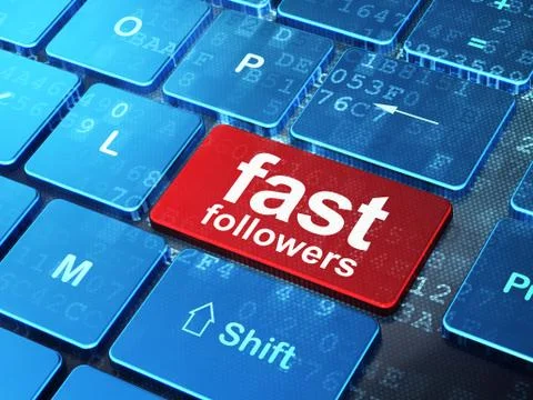 Finance concept: Fast Followers on computer keyboard background Stock Illustration