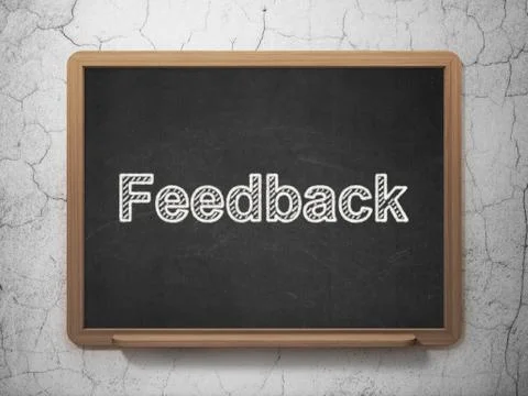 Finance concept: Feedback on chalkboard background Illustrazione stock