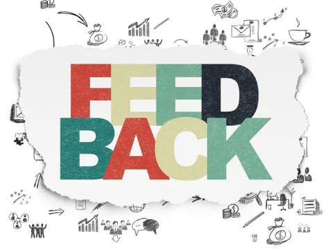Finance concept: Feedback on Torn Paper background Illustrazione stock