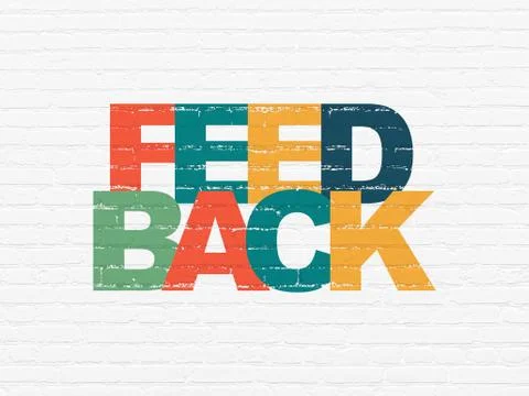 Finance concept: Feedback on wall background Illustrazione stock