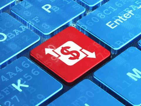Finance concept: Finance on computer keyboard background 스톡 일러스트