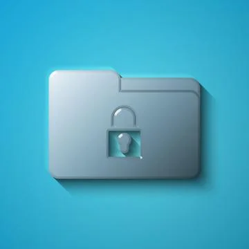 Finance concept: flat metallic Folder With Lock icon, vector Illustrazione stock