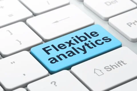 Finance concept: Flexible Analytics on computer keyboard background Stock Illustration