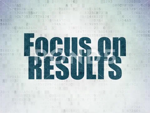 Finance concept: Focus on RESULTS on Digital Data Paper background Stock Illustration