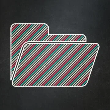 Finance concept: Folder on chalkboard background Illustrazione stock