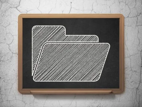 Finance concept: Folder on chalkboard background Illustrazione stock