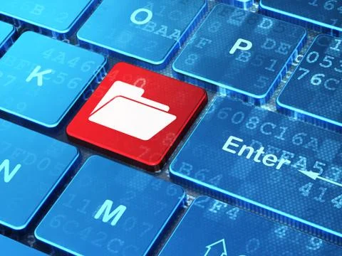 Finance concept: Folder on computer keyboard background 스톡 일러스트