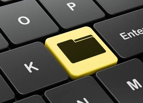 Finance concept: Folder on computer keyboard background Stock Illustration