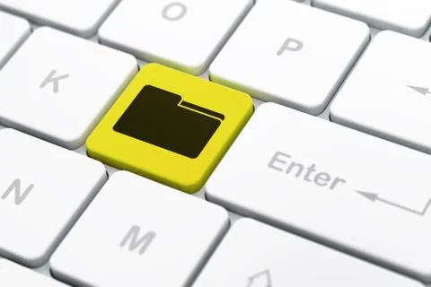 Finance concept: Folder on computer keyboard background Stock Illustration