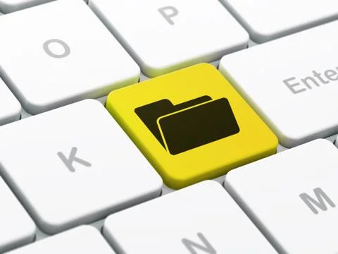 Finance concept: Folder on computer keyboard background Stock Illustration