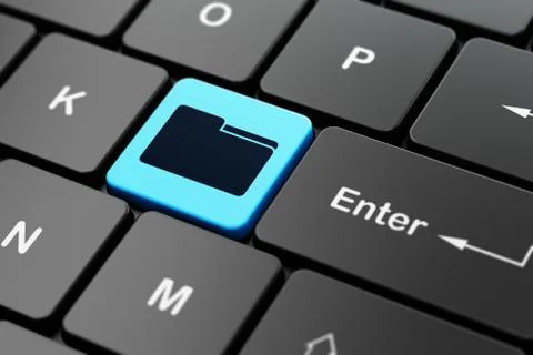 Finance concept: Folder on computer keyboard background 스톡 일러스트