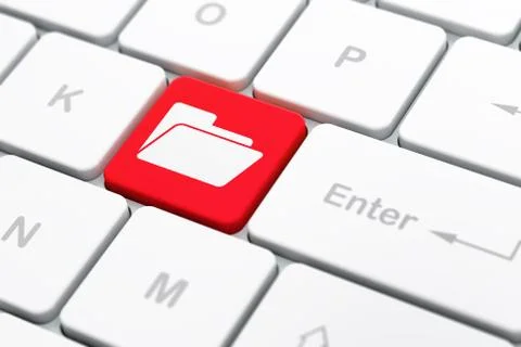 Finance concept: Folder on computer keyboard background Illustrazione stock