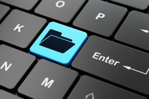 Finance concept: Folder on computer keyboard background Stock Illustration