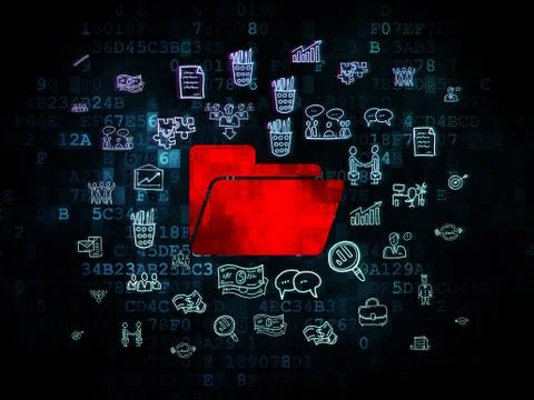 Finance concept: Folder on Digital background 스톡 일러스트