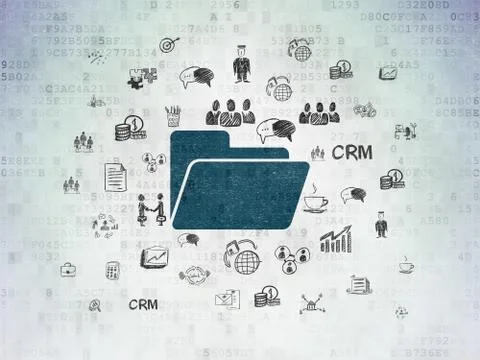 Finance concept: Folder on Digital Data Paper background Stock Illustration