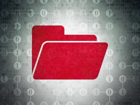 Finance concept: Folder on Digital Data Paper background 스톡 일러스트