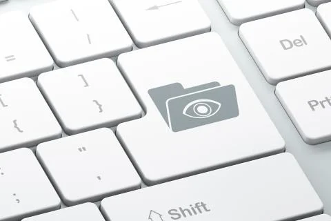 Finance concept: Folder With Eye on computer keyboard background 库存插图