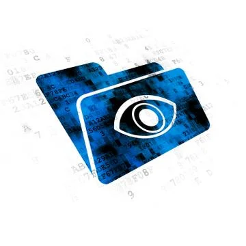 Finance concept: Folder With Eye on Digital background 스톡 일러스트
