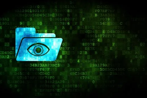 Finance concept: Folder With Eye on digital background Stockillustratie