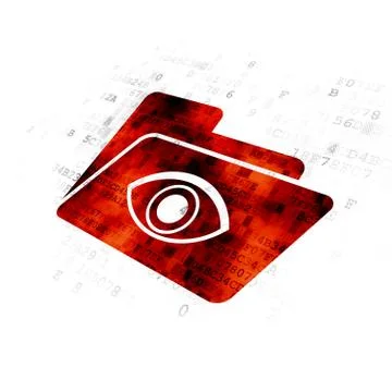 Finance concept: Folder With Eye on Digital background Stock Illustration