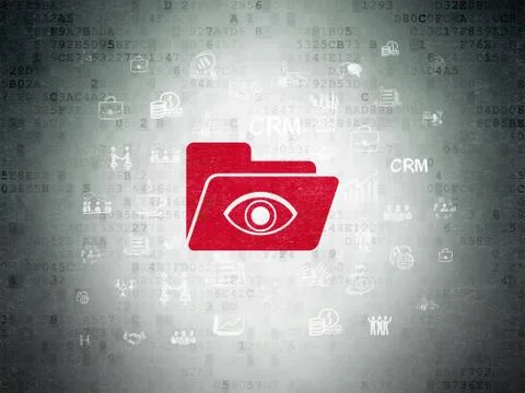Finance concept: Folder With Eye on Digital Data Paper background 스톡 일러스트