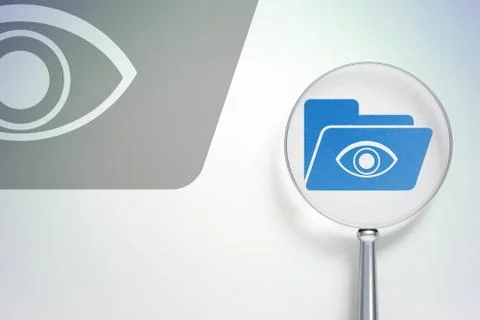 Finance concept:  Folder With Eye with optical glass on digital background Ilustración de archivo