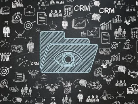 Finance concept: Folder With Eye on School board background イラスト素材