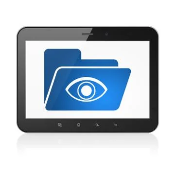 Finance concept: Folder With Eye on tablet pc computer イラスト素材