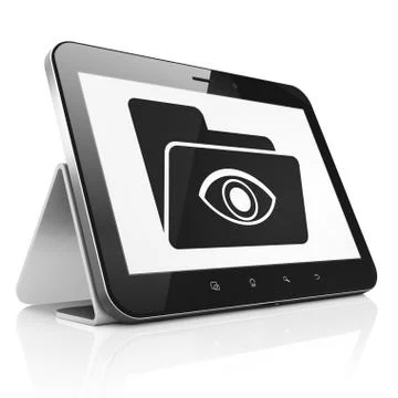 Finance concept: Folder With Eye on tablet pc computer Stock Illustration