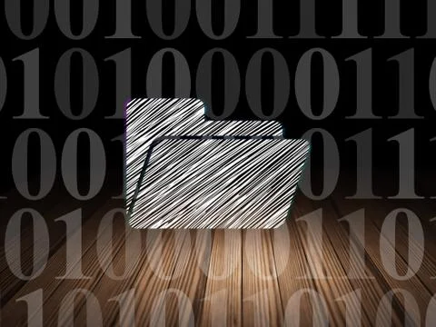 Finance concept: Folder in grunge dark room Stock Illustration