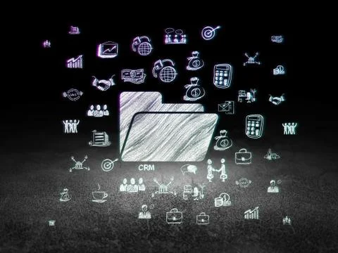 Finance concept: Folder in grunge dark room Stock Illustration