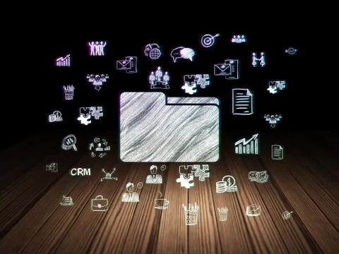 Finance concept: Folder in grunge dark room Stock Illustration